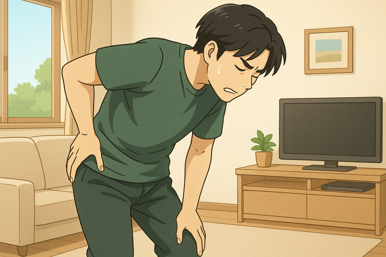 坐骨神経痛に悩まされている男性