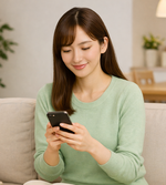 ネットで予約している女性