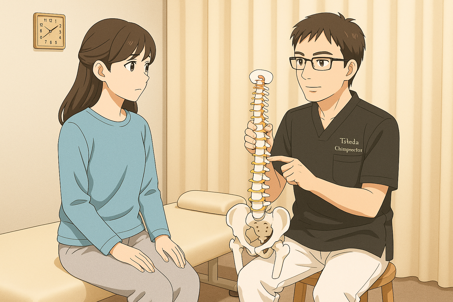 院長が理想的な体の使い方について説明している