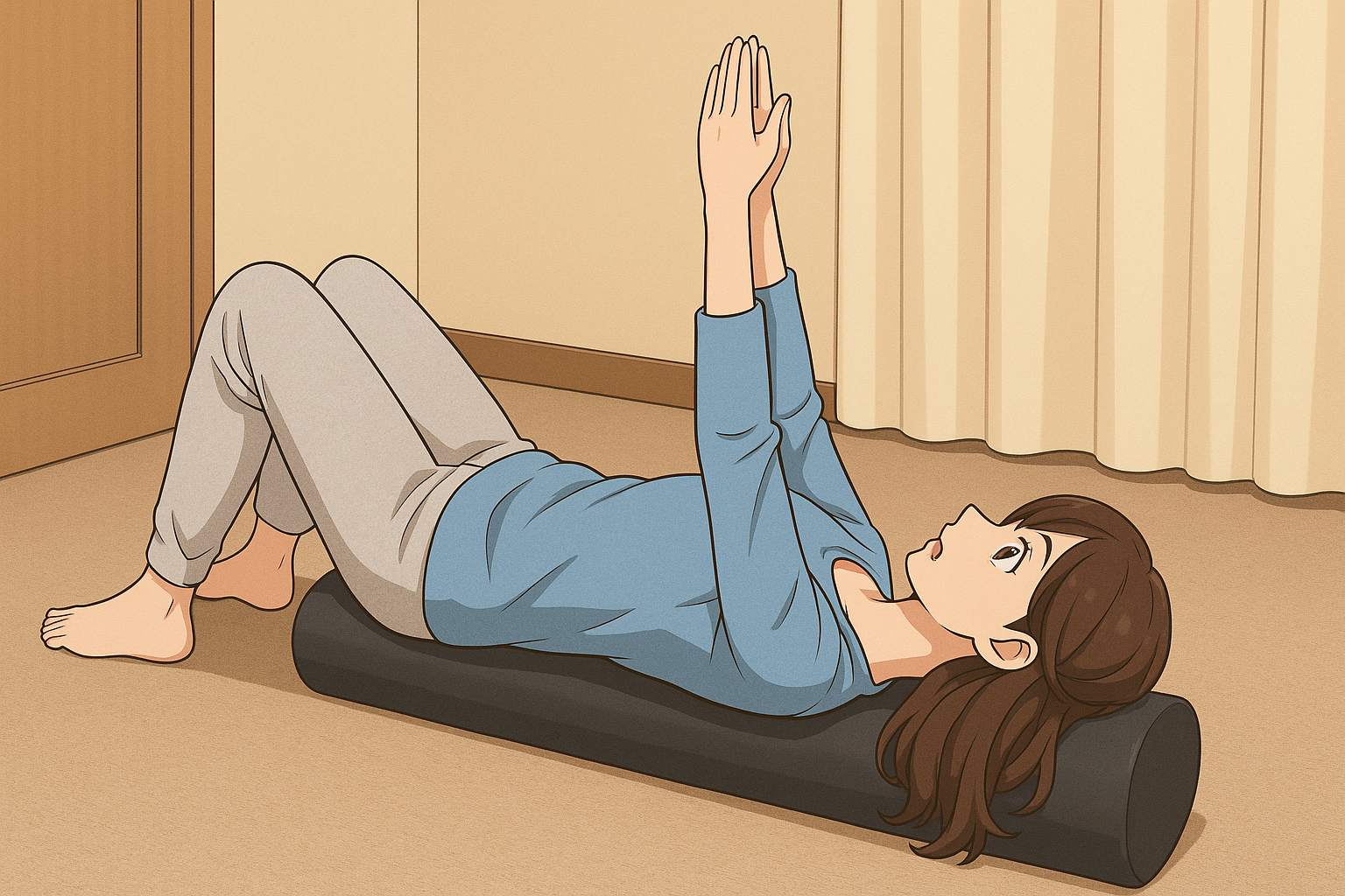 インナーマッスル強化のエクササイズをしている女性