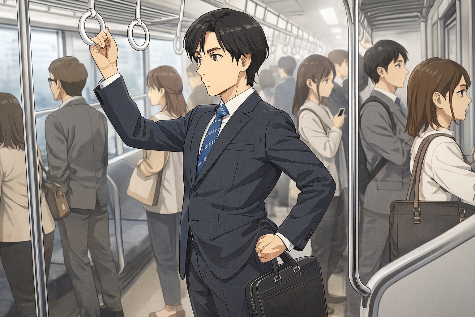 反り腰で立っている男性の画像