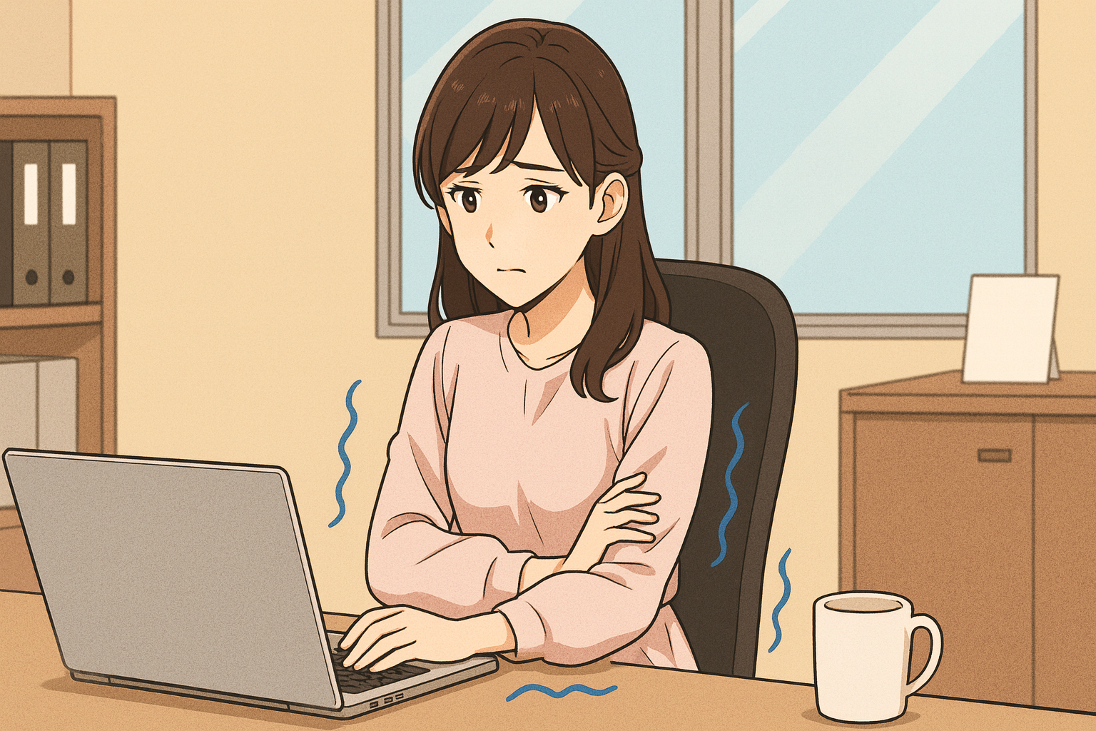 手足の冷えを感じている女性