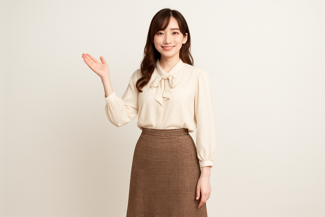 当院のモットーをアピールする女性